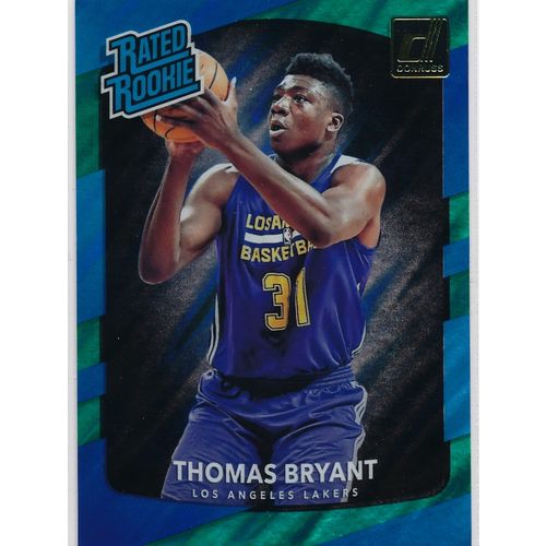 2017-18 Donruss Rated Rookie Green Flood 160 Thomas Bryant RC Los Angeles Lakers