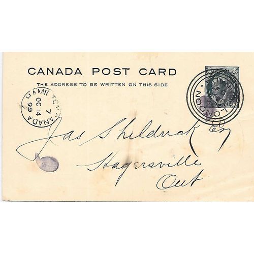 Canada #P17 Postal Card Victoria USED 1899 Illustrated LOCK