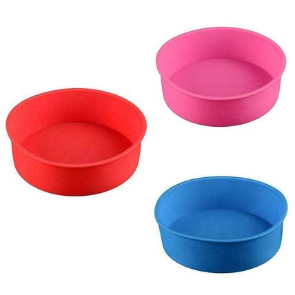 Quality 8 inch Silicone Round Cake Pan Tins Non-stick Baking Mould Bakeware Tray