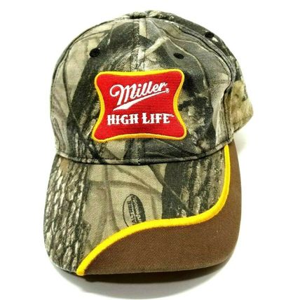 Miller High Life Beers Advertisement Camo K-Products Baseball Cap Hat (J2)