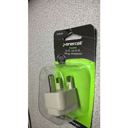 BRAND NEW* ENERCELL US TO UK PLUG ADAPTER GROUNDED- 2730182