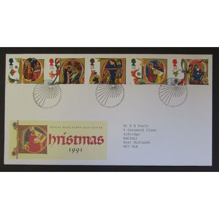 ROYAL MAIL - CHRISTMAS 1991 FIRST DAY COVER (b)
