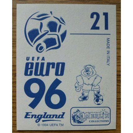 Paul Gascoigne Merlin Euro 96 Withdrawn 'Action Shot' Sticker #021 England