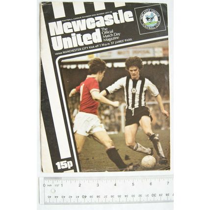 1978 programme Newcastle United v. Manchester City