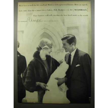 1952 Maximilian Umpa Fur Coat Ad - Mink lives so well the life you lead
