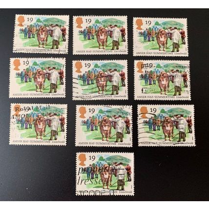 10 stamps - all Summertime Events 19p Stamps (1994) Royal Welsh Show