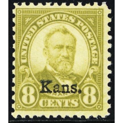 666, Mint NH 8¢ Kans Overprint CV $145 * Stuart Katz