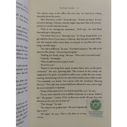 THE PIANO TEACHER ADVANCE UNCORRECTED PROOF & FINISHED NOVEL by JANICE Y.K. LEE