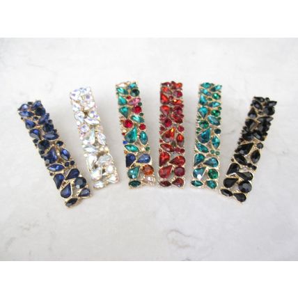 2 1/3 inch multi-color crystal rhinestone alligator hair clip barrette