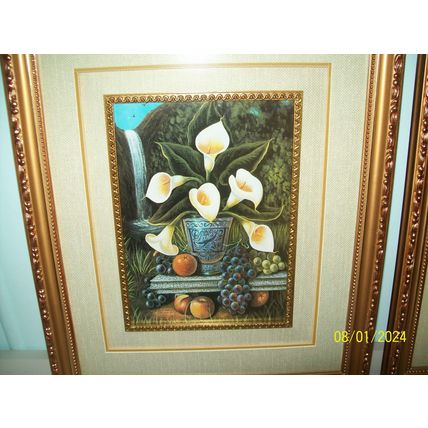 Framed Floral Pictures x 2