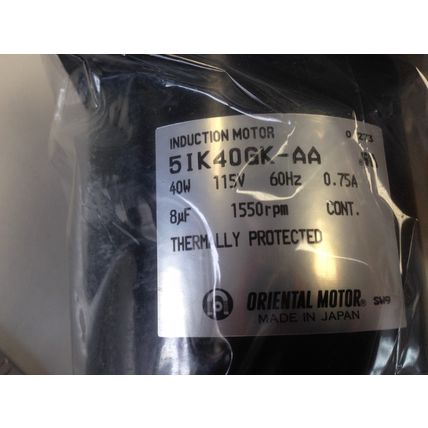 NEW ORIENTAL INDUCTION MOTOR 5IK40GK-AA VEXTA 51K40GK-AA 40WATT 115VAC 8UF,DI,TJ