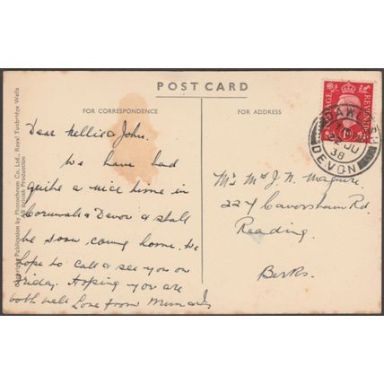Chaipel Cliff, Polperro, Cornwall, 1938 - Photochrom Postcard