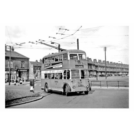 pu0573 - Bradford Trolleybus 758 at Saltaire - print 6x4