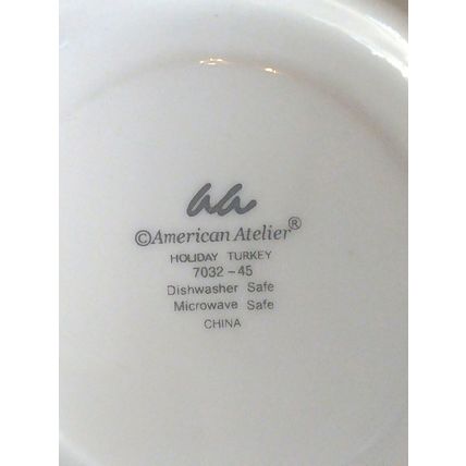 Holiday Turkey by American Atelier Footed Cup & Saucer Set 7032-45 Fall - Flaw