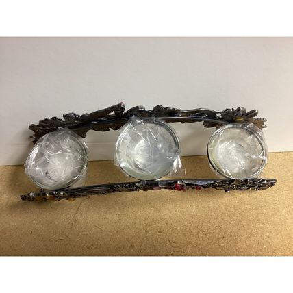 Dragonflies & Flowers Pewter & Glass Votive/Tea Lite Holder NIB Great Gift Idea