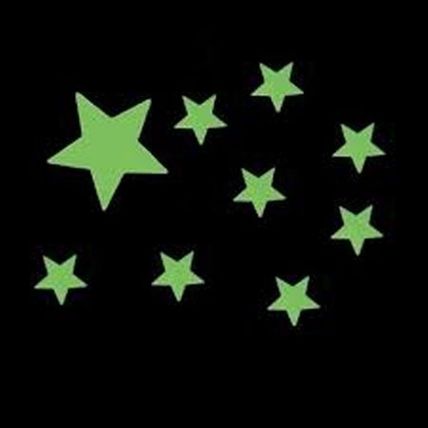 Glow In The Dark Plastic Stars Fun Ceiling Wall Art Luminous Space Stickers 3cm