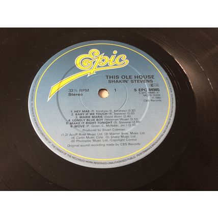 Shakin' Stevens THIS OLE HOUSE (1980 12" Vinyl LP Record album) Shakey