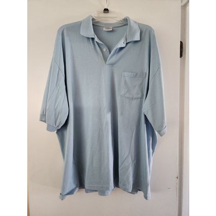 Stedman Hanes Light Blue Men's Cotton Poly Short Sleeve Polo Shirt Size 3XL