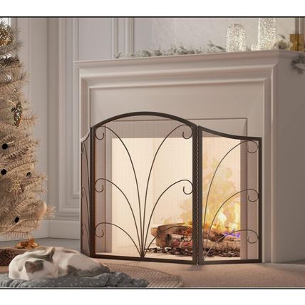 Kingson 3-Panel Arched Childproof Fireplace Screen