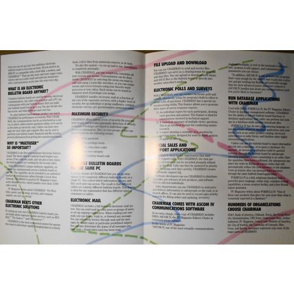 CHAIRMAN - First true multi-user bulletin board [1989] Promo brochure.