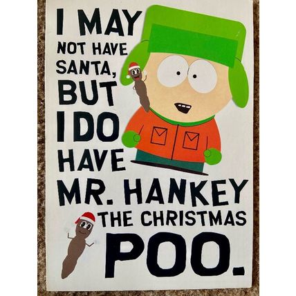 South Park Kyle Mr Hankey Christmas Card by Portico RARE