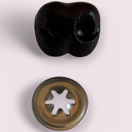Safety Nose Teddy Bear 20mm Black with Metal Back Soft Toy Making Repairs EN71