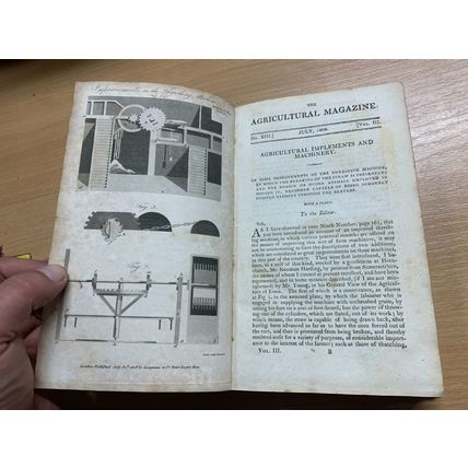 RARE* 1809 "THE AGRICULTURAL MAGAZINE" JANUARY TO JUNE 1809 ANTIQUE BOOK (T4)