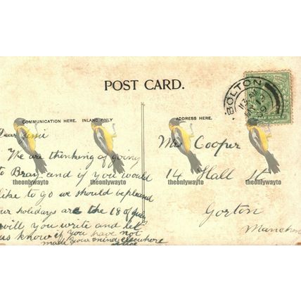 Victoria Street & Royal Exchange, Deansgate, Manchester, Rare Postcard, 1909