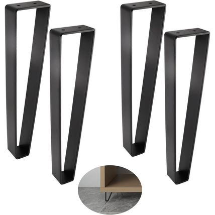 Osring 14 Inch Trapezoid Furniture Legs 4Pcs, Solid Steel Furniture Hairpin Leg