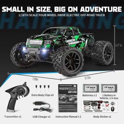 HAIBOXING 1:18 Scale All Terrain RC Car 18859, 36 KPH High Speed 4WD Electric Ve