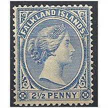 Falkland Islands 1891 SG28 2 1/2d Dull Blue Mounted Mint ..