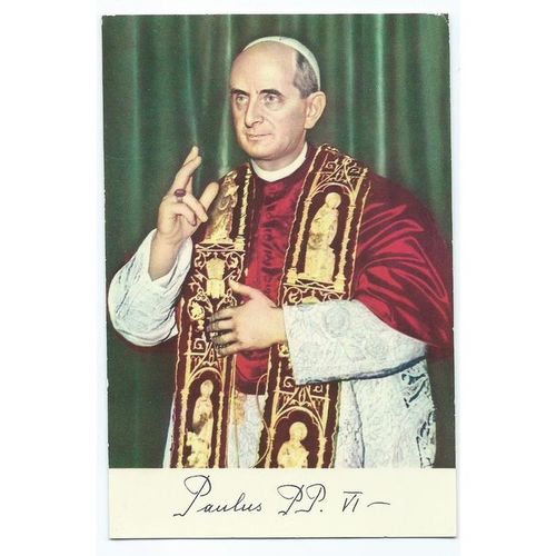 pope paul postcard unused.