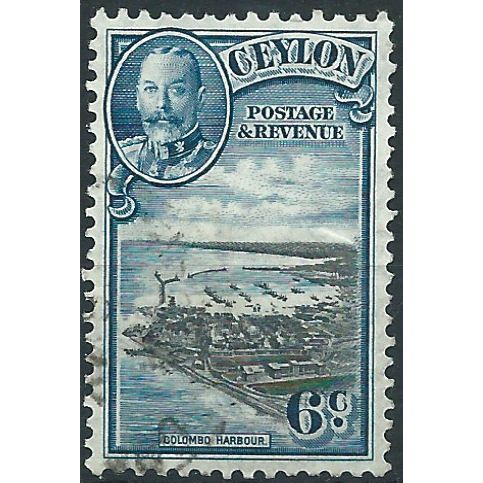Ceylon 1935 SG370 6c Black & Blue Fine Used .. ..