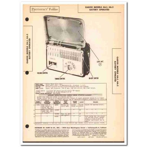 garod model 4a-1 4a-2 4-tube am radio receiver sams photofact manual