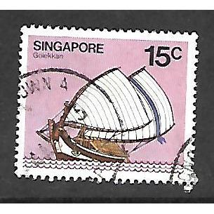 SINGAPORE 1980 SHIPS 15c GOLEKKAN SAILING CRAFT SG 367 FINE USED#