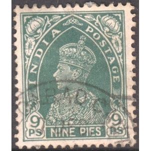 India 1937 - SG 249 - KGV1 9p green - used