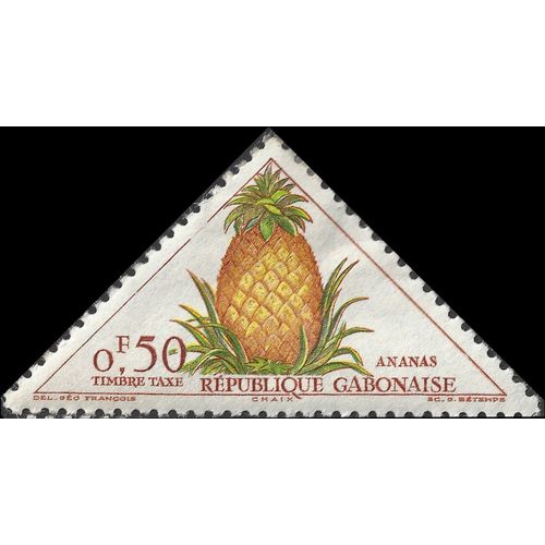 GABON, FRUIT, Postage Due, Pineapple, red 1962, 0.50F