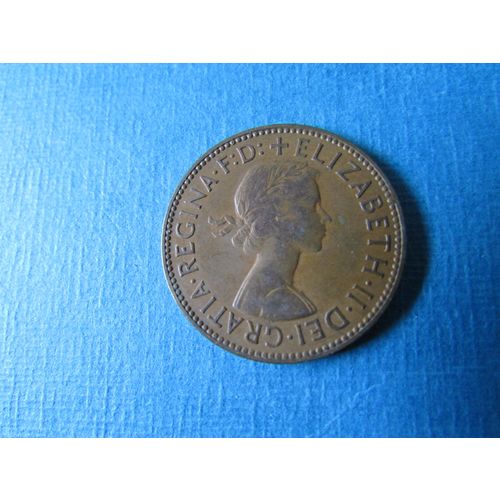 1957 QUEEN ELIZABETH II HALFPENNY FREE POST. (j) AAI