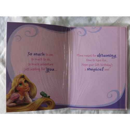 Happy Birthday Card 6 Today Blonde Girl Flowers Fog A5 Portrait