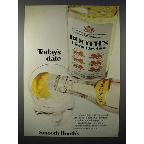 1975 Booth's Finest Dry Gin Ad - Today's Date