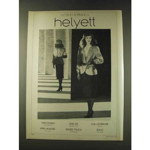 1979 Luciano Soprani for Helyett Fashion Ad