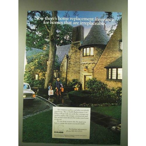 1986 Chubb Insurance Ad - Homes That Are Irreplaceable