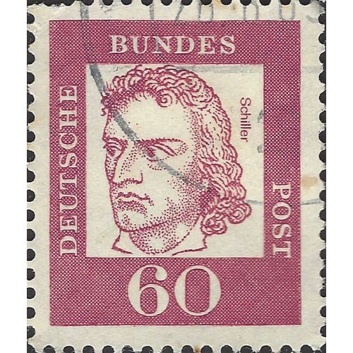 GERMANY, Friedrich von Schiller, 1759-1805, violet 1962, 60pf, #4