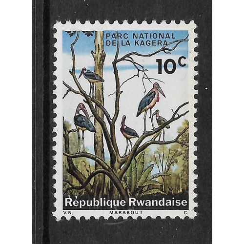 RWANDA 1965 SG98 NATIONAL PARK 10c MARABOW STORKS M / MINT
