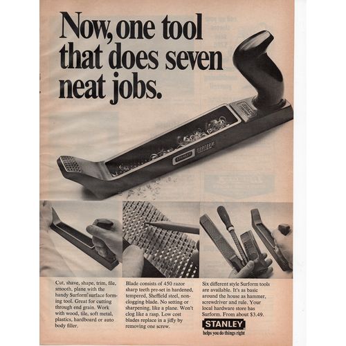 Stanley Tools vintage Full Page Print Ad February 1972