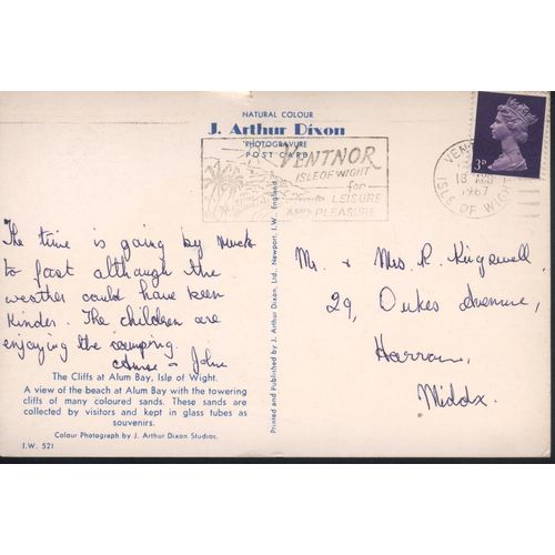 Vintage J Arthur Dixon PC 1967 - The Cliffs at Alum Bay, IOW