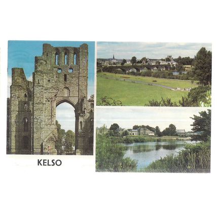 multiview, KELSO, SCOTLAND ... used vintage postcard 1974 postmark =