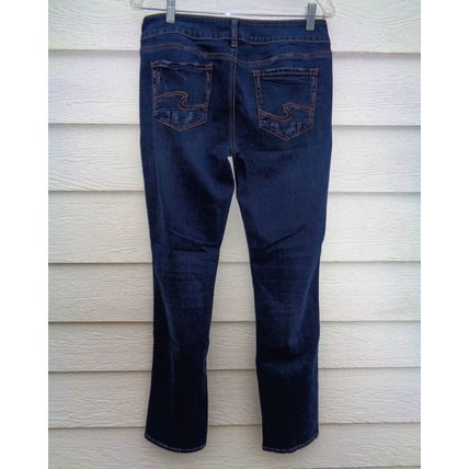 Womens Silver Blue Jeans ELYSE W29L30 Dark Denim Distressed Actual 33x30