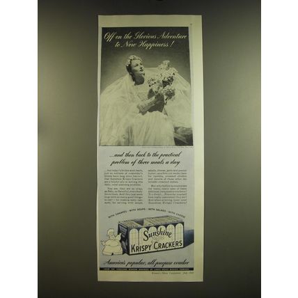1939 Sunshine Krispy Crackers Ad - Off on the Glourious Adventure