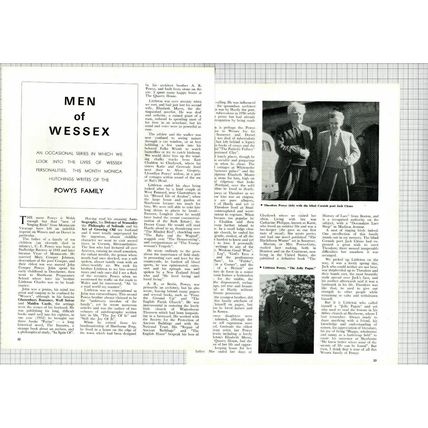 (6130) The Powys Family Theodore Littleton Sherborne Dorchester - 1969 Article
